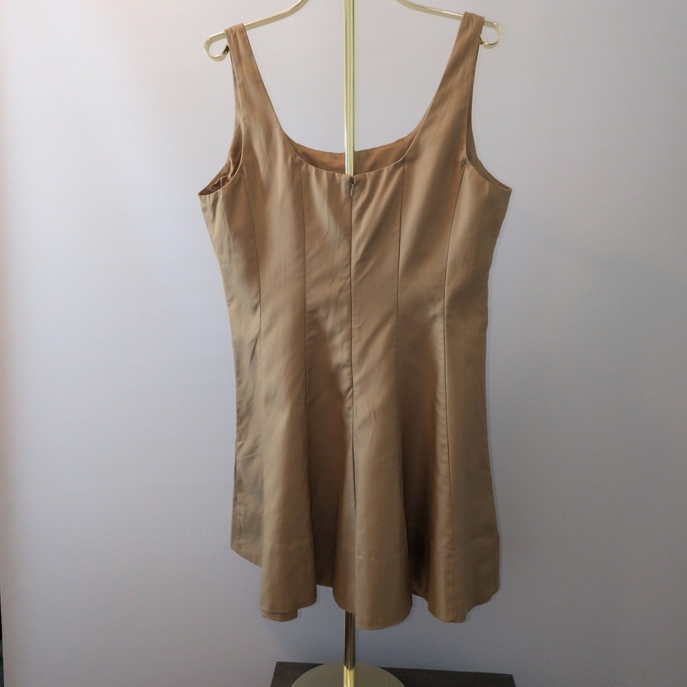 NWT Banana Republic Twill Dress Women 14 Khaki Fit Flare‎ Tailored Knee Length - Picture 9 of 14
